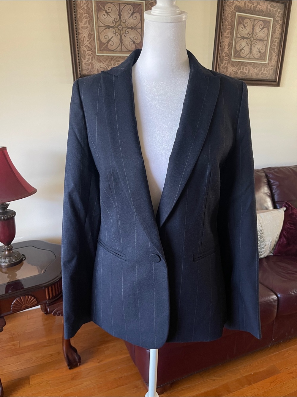 NWT J.Crew Black Pinstripe Blazer Women’s Size 2 Tailored Suit Jacket